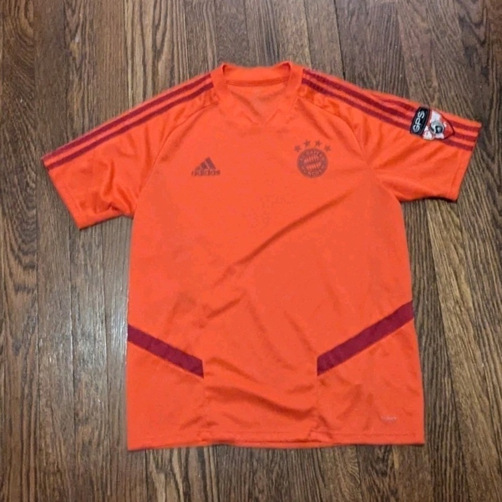 Adidas Bayern Munich Soccer Jersey Orange Training Shirt GPS Patch Mens S